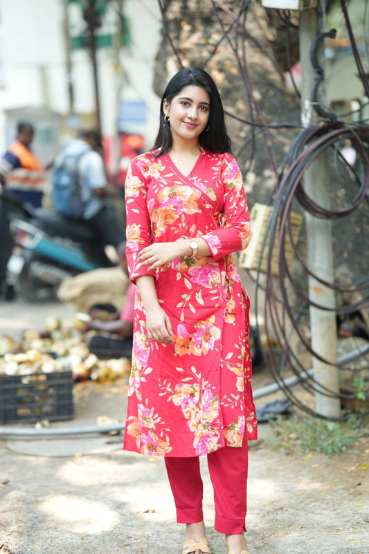 Poovizhi - Red Suit Set