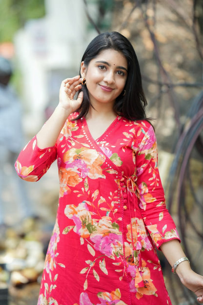 Poovizhi - Red Suit Set