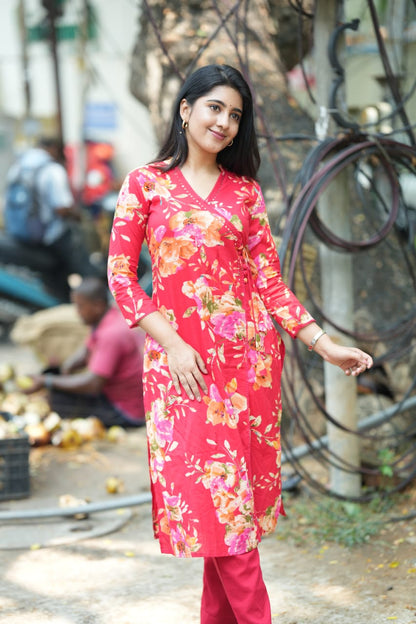 Poovizhi - Red Suit Set