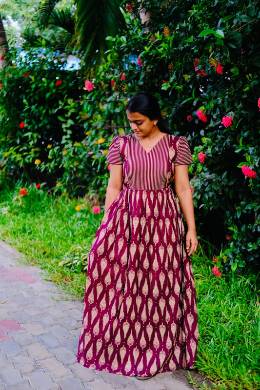 Mullai - Wine Maxi Nighty