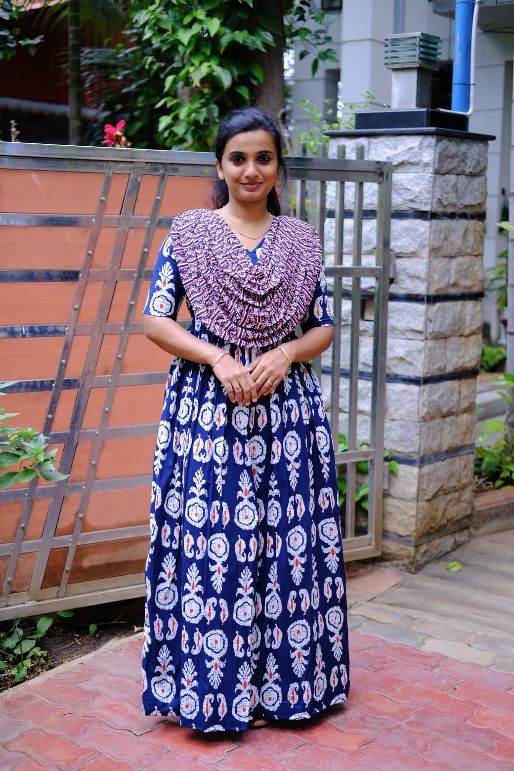 Kaveri - Navy Blue Maxi Nighty