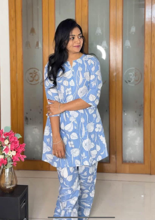 Heera - Light Blue Night Suit