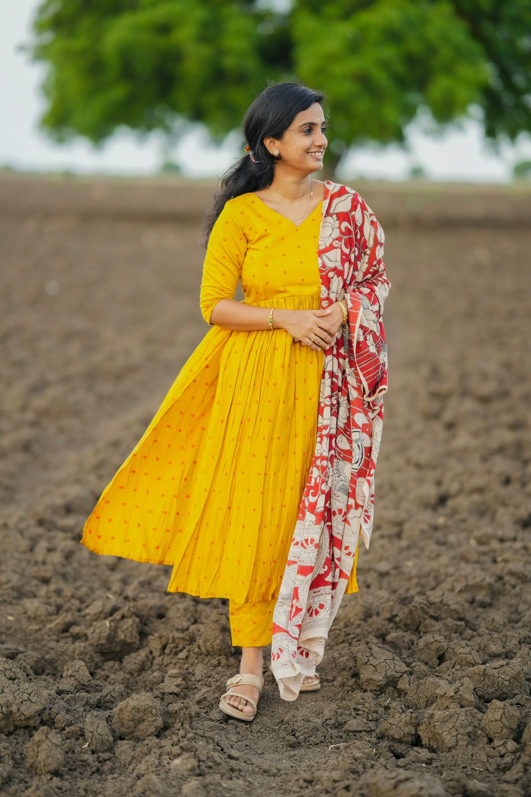 Krupali - 3Pcs Yellow Kurta Set