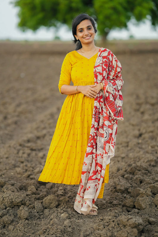 Krupali - 3Pcs Yellow Kurta Set