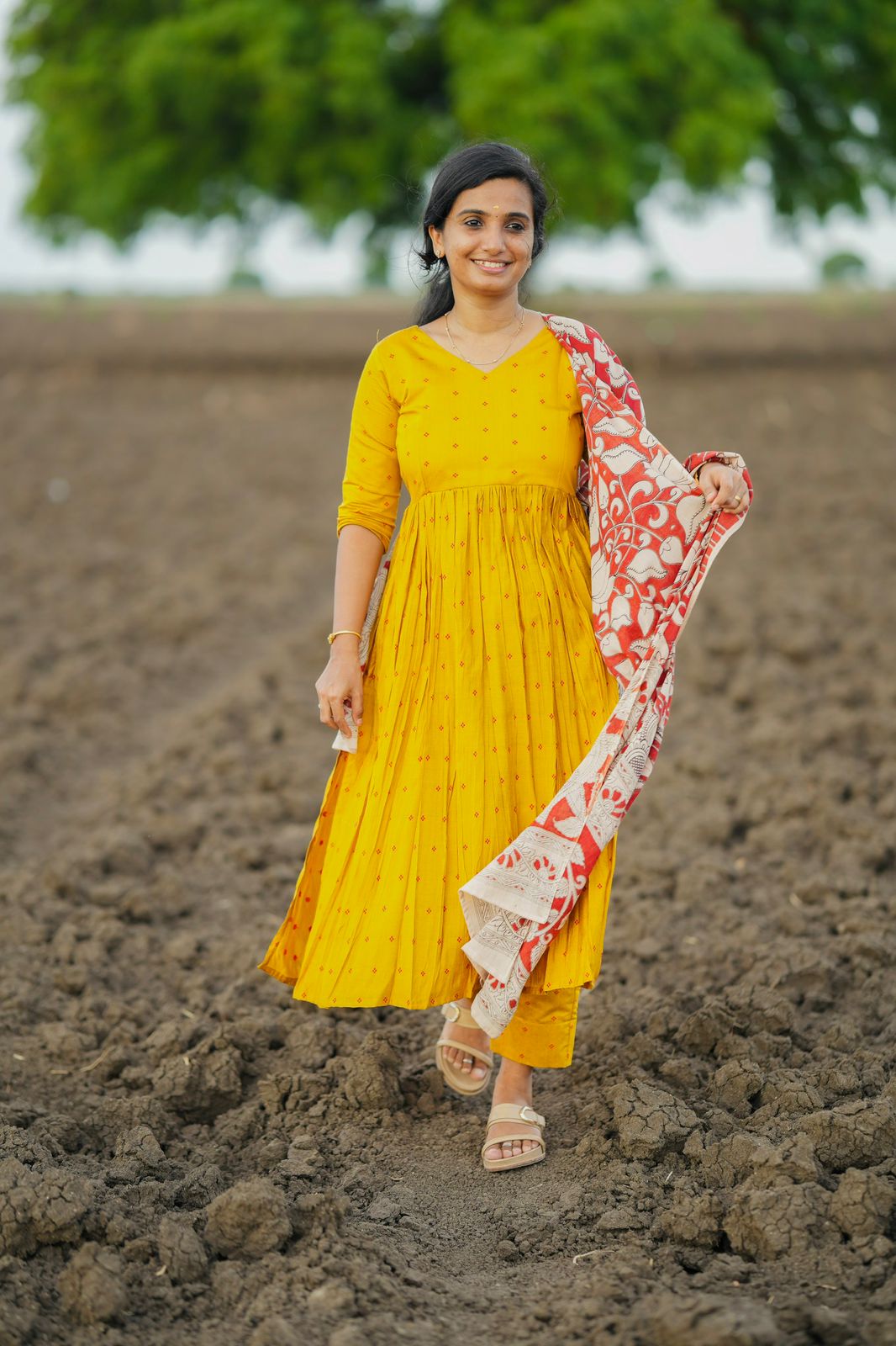 Krupali - 3Pcs Yellow Kurta Set