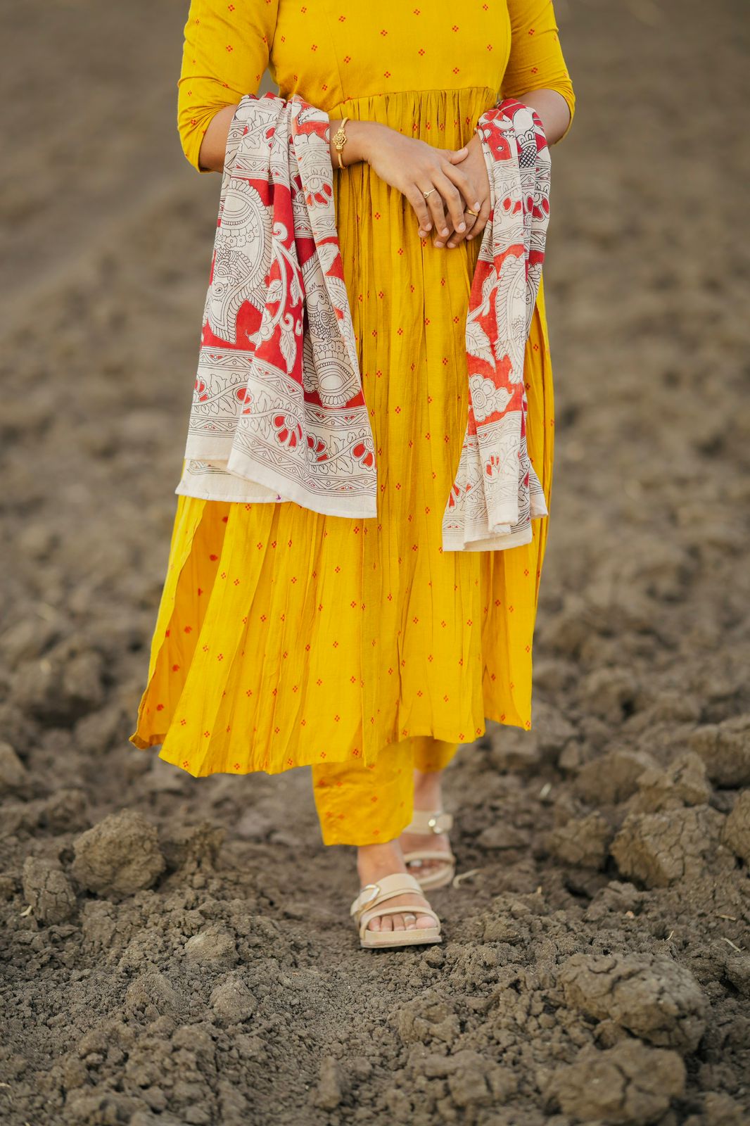 Krupali - 3Pcs Yellow Kurta Set