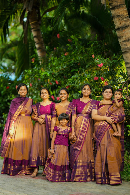 Kanimozhi - Crop Top & Skirt with Dupatta Set