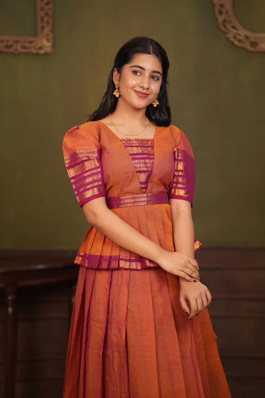 Radhai - Peplum Crop Top Skirt Set