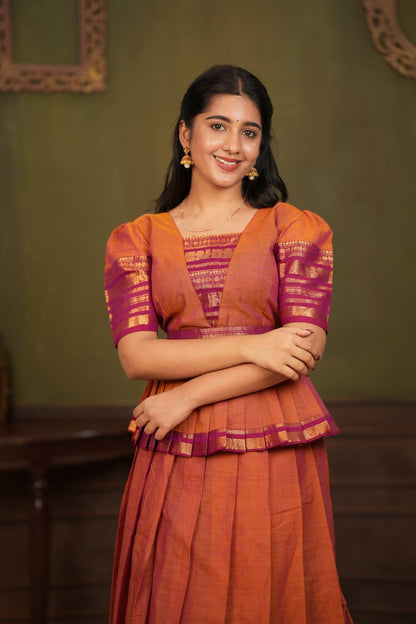 Radhai - Peplum Crop Top Skirt Set