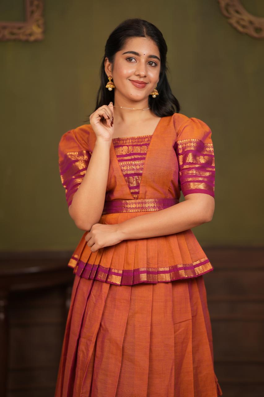 Radhai - Peplum Crop Top Skirt Set