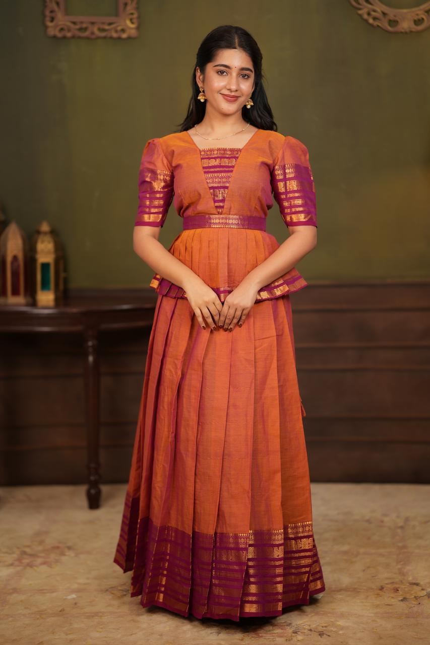 Radhai - Peplum Crop Top Skirt Set