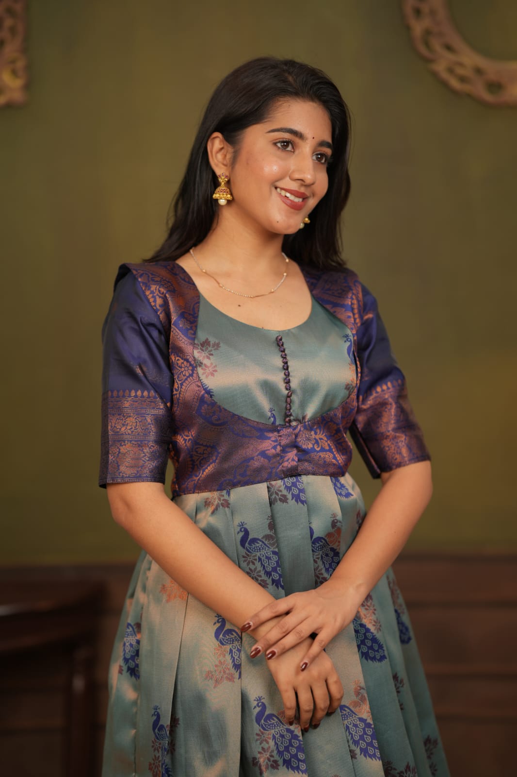 Rukmini - Blue Maxi with Coat