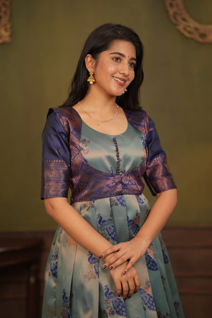 Rukmini - Blue Maxi with Coat
