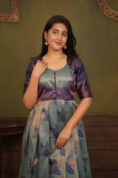Rukmini - Blue Maxi with Coat