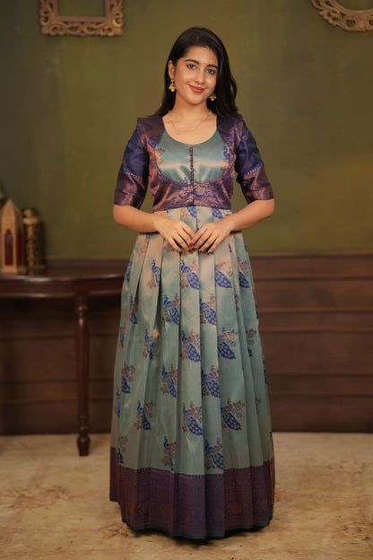Rukmini - Blue Maxi with Coat