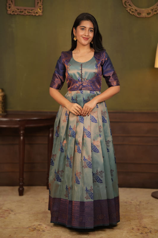 Rukmini - Blue Maxi with Coat