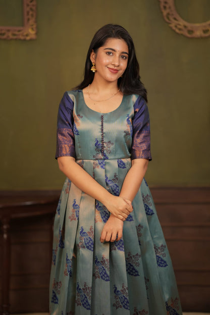 Rukmini - Blue Maxi with Coat