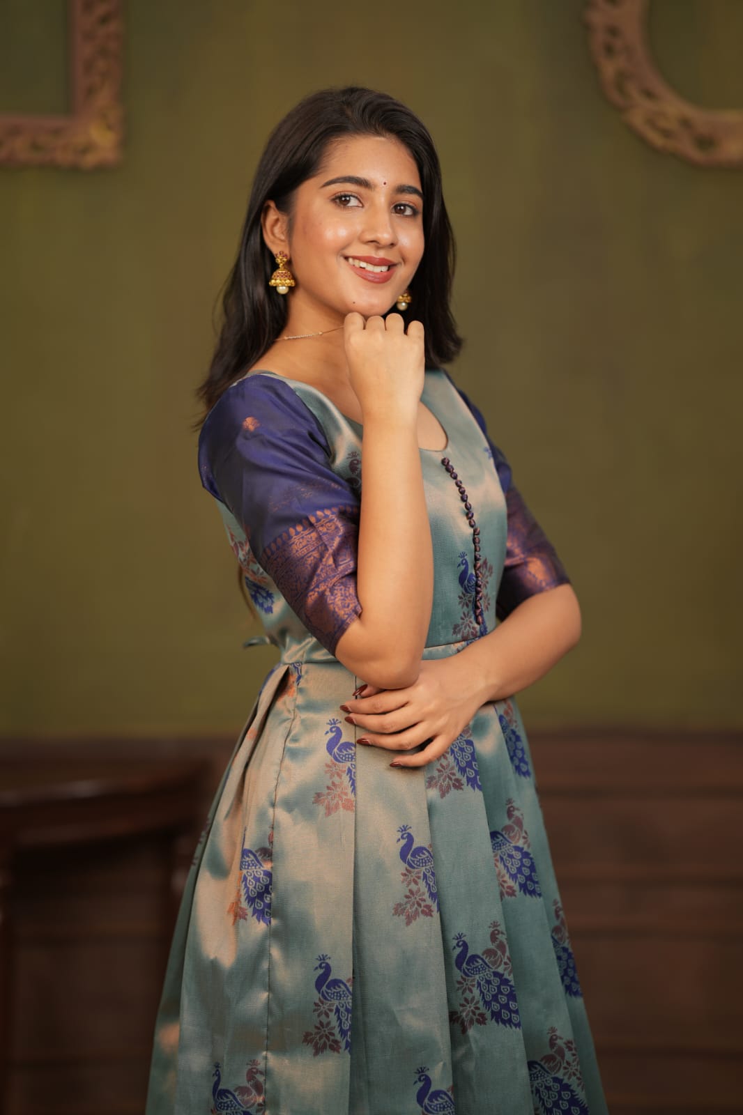 Rukmini - Blue Maxi with Coat