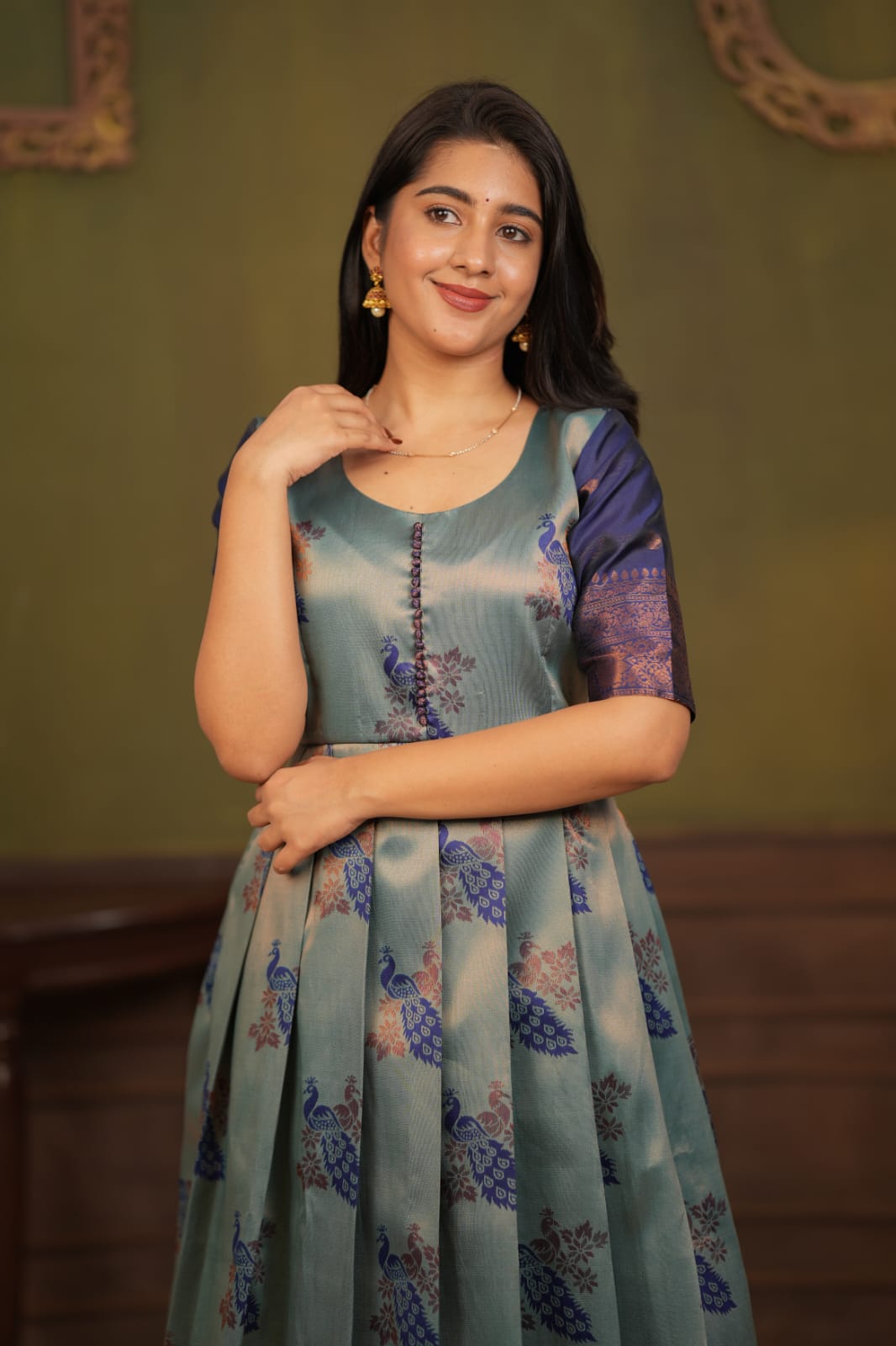 Rukmini - Blue Maxi with Coat