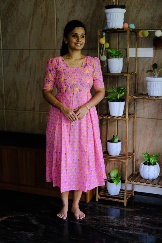 Nisha -  Pink Midi Nighty