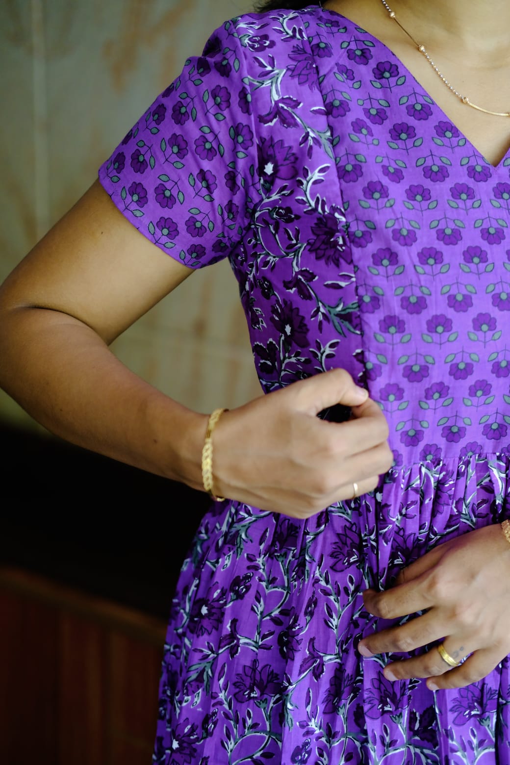 Mullai -  Purple Midi Nighty