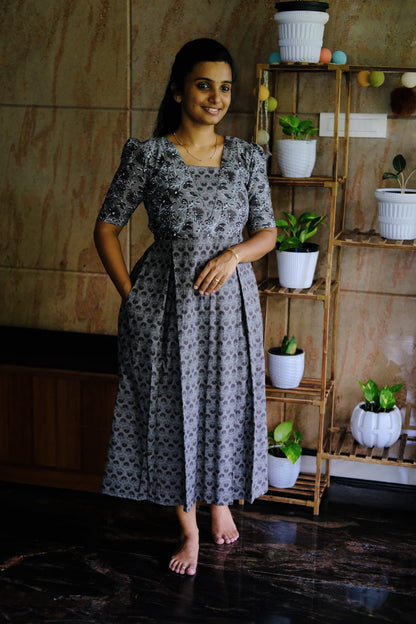 Nisha -  Grey Midi Nighty
