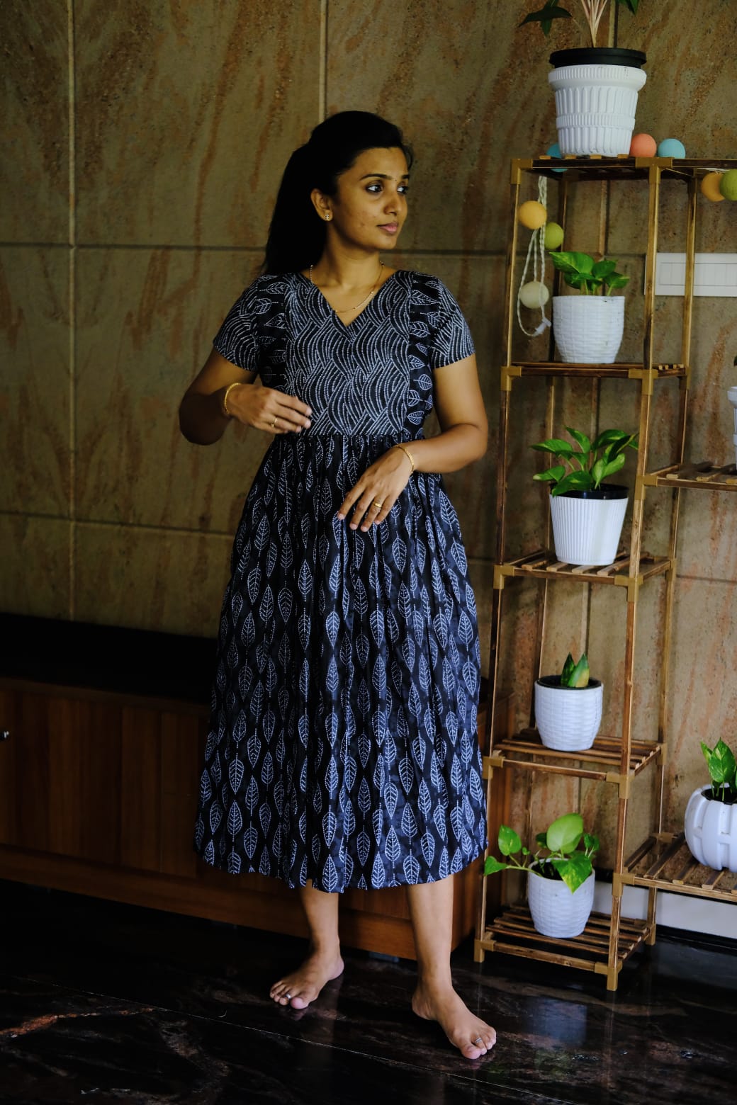 Mullai -  Black Midi Nighty