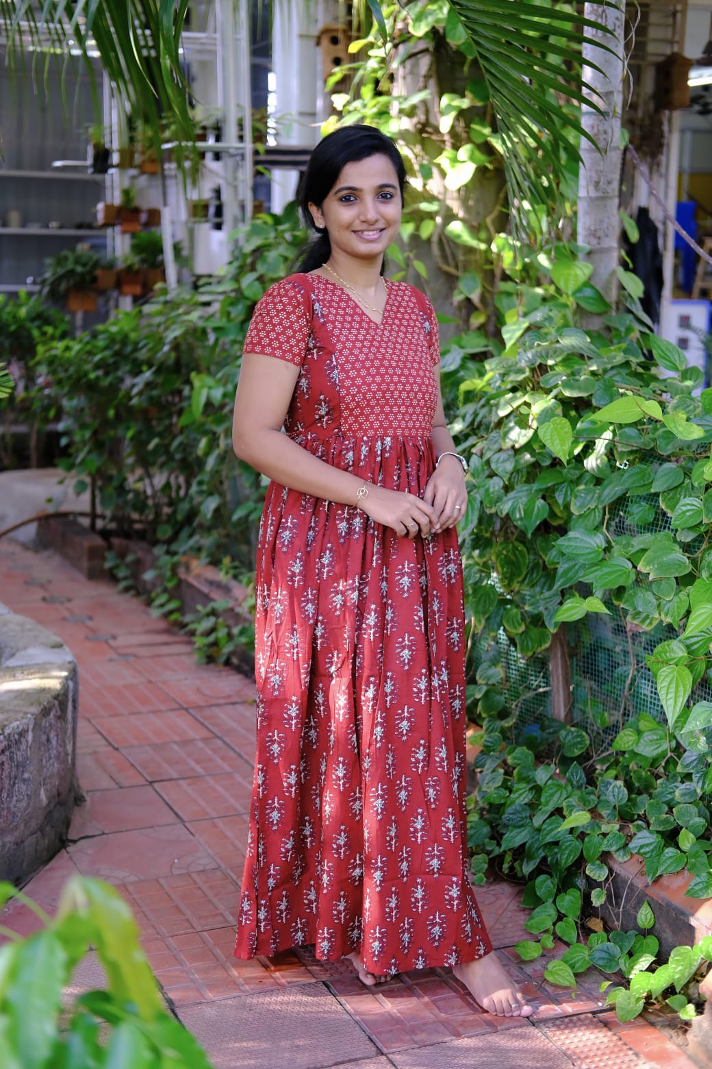 Mullai - Maroon Maxi Nighty