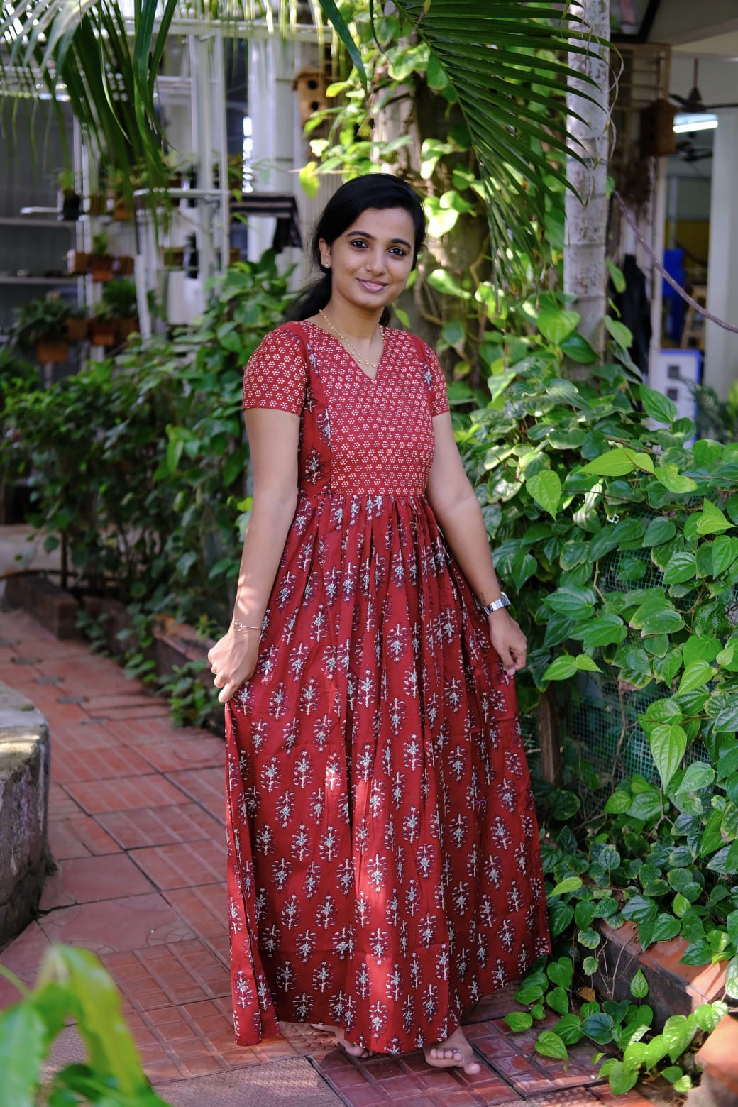 Mullai - Maroon Maxi Nighty