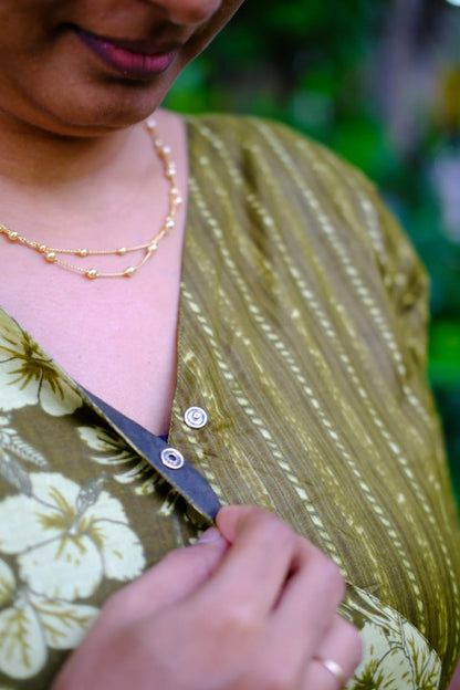 Malar - Olive Green Zipless Maxi Nighty