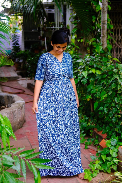 Malar -  Dark Blue Zipless Maxi Nighty