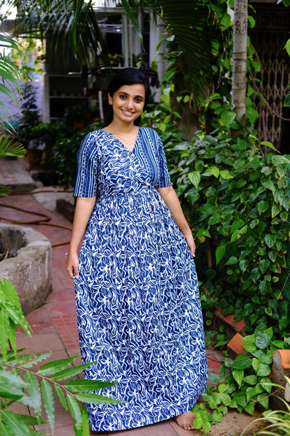 Malar -  Dark Blue Zipless Maxi Nighty