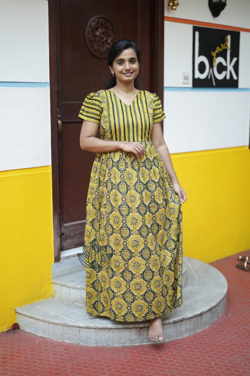 Mullai -  Green Maxi Nighty