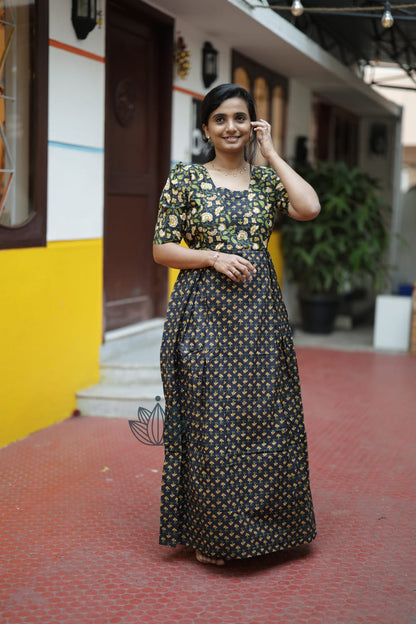 Nisha -  Dark Green Maxi Nighty