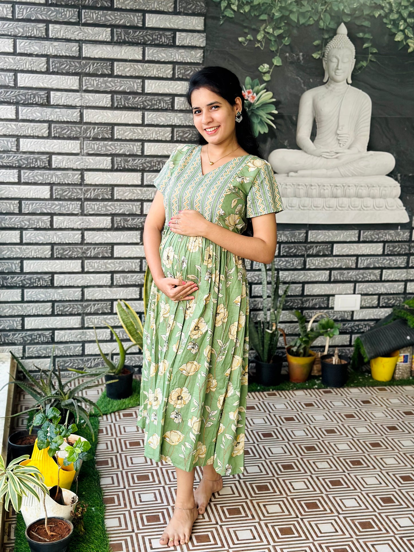 Mullai - Pastel Green Midi Nighty