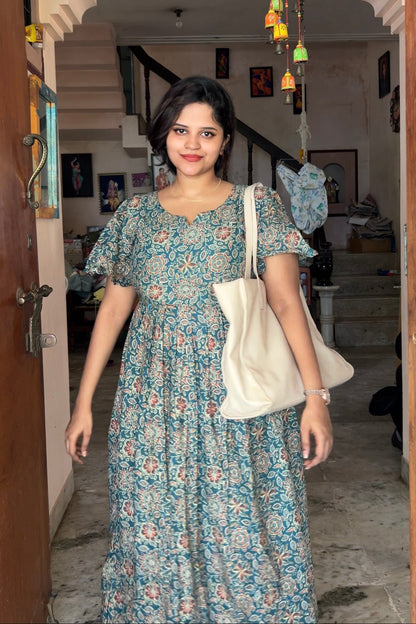Yamuna - Teal Blue Maxi Nighty
