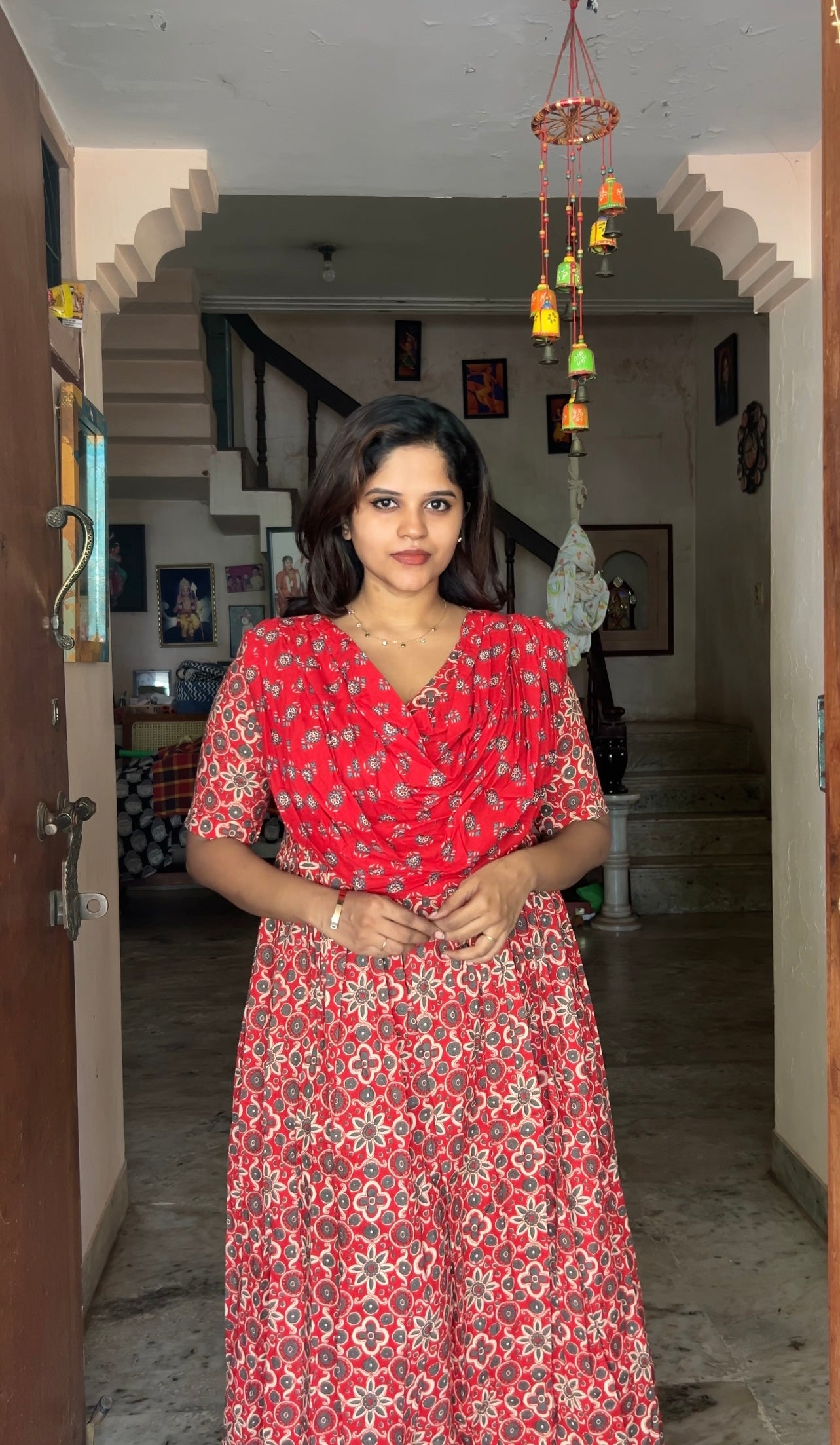 Kaveri - Red Maxi Nighty
