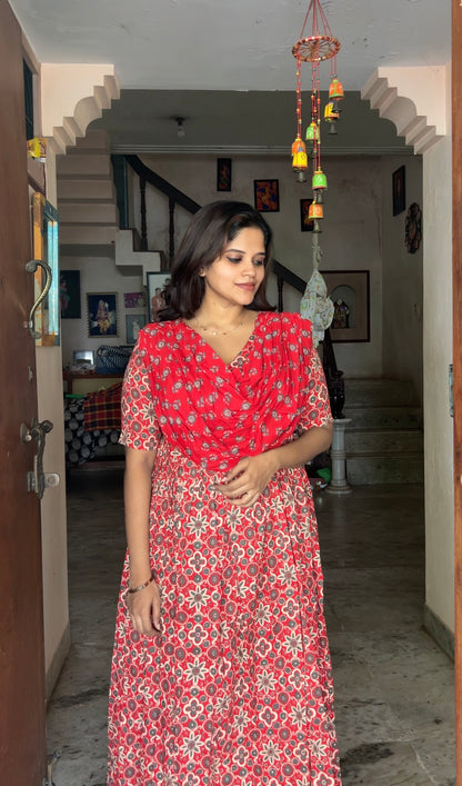 Kaveri - Red Maxi Nighty