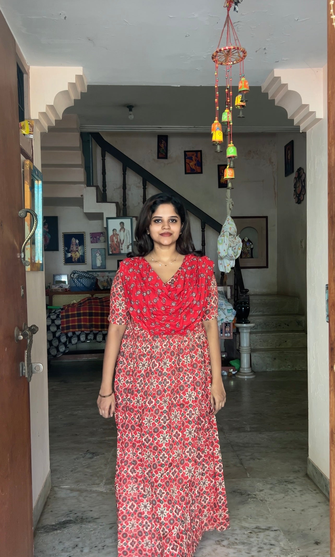 Kaveri - Red Maxi Nighty