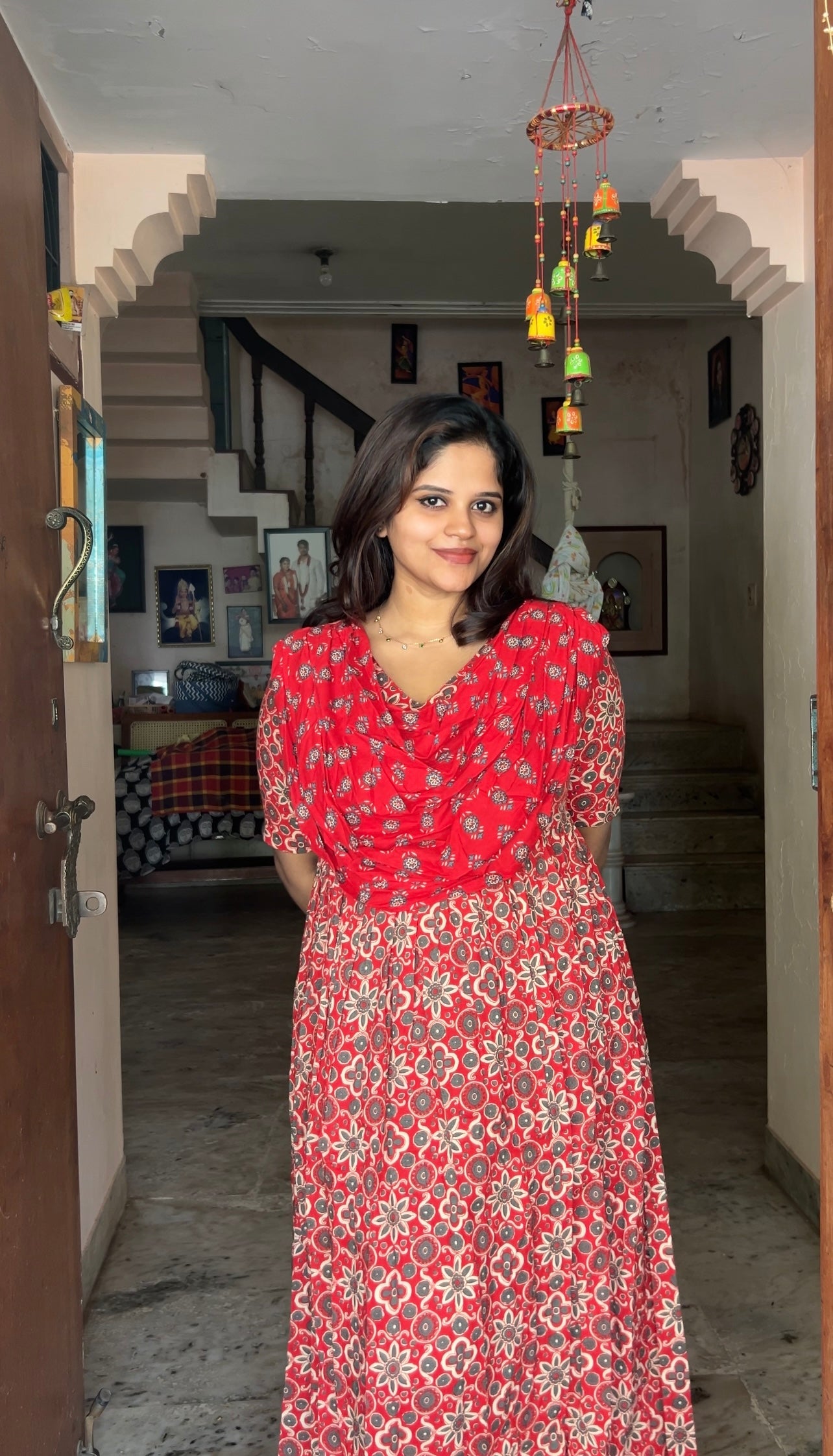 Kaveri - Red Maxi Nighty