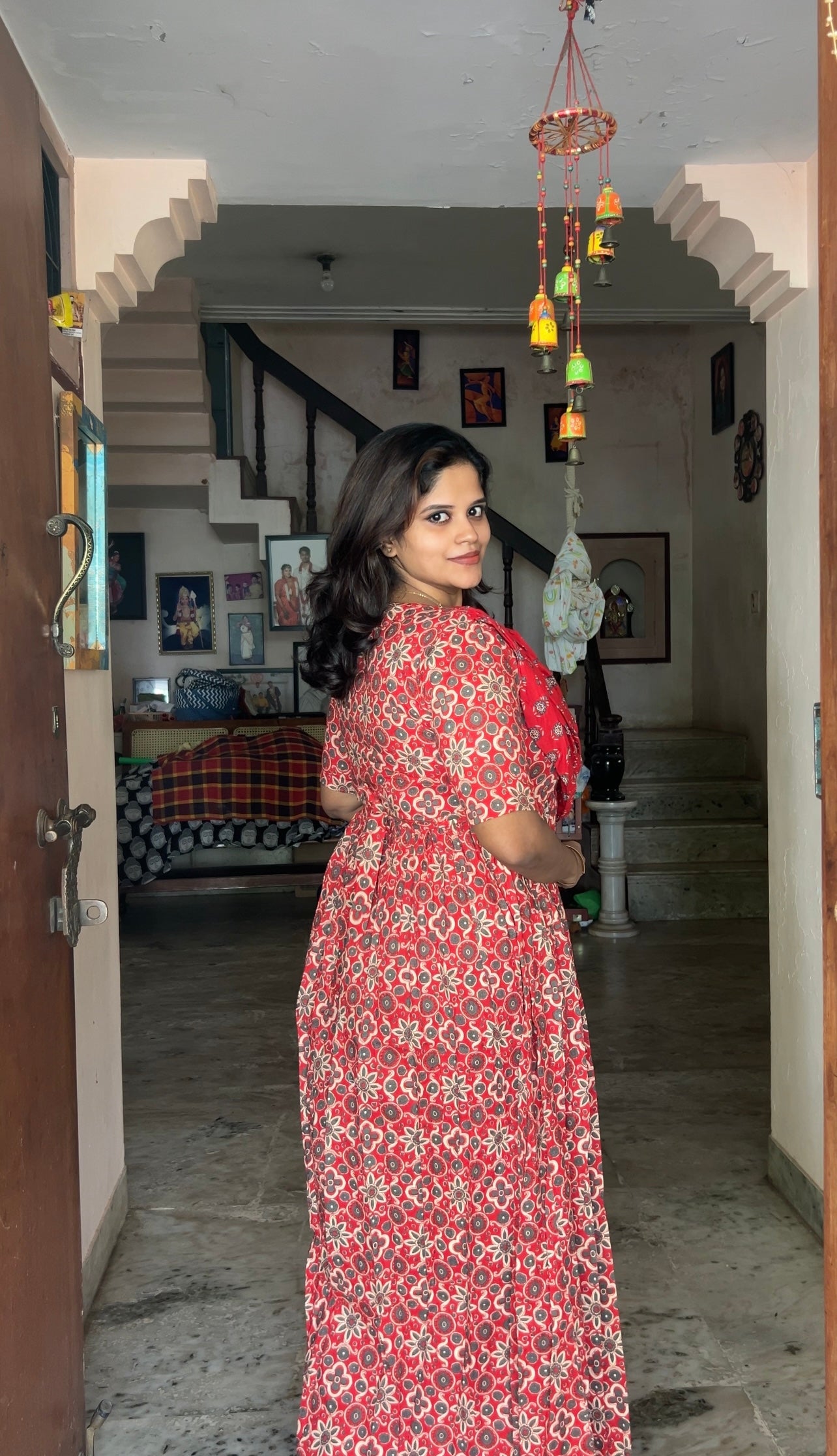 Kaveri - Red Maxi Nighty