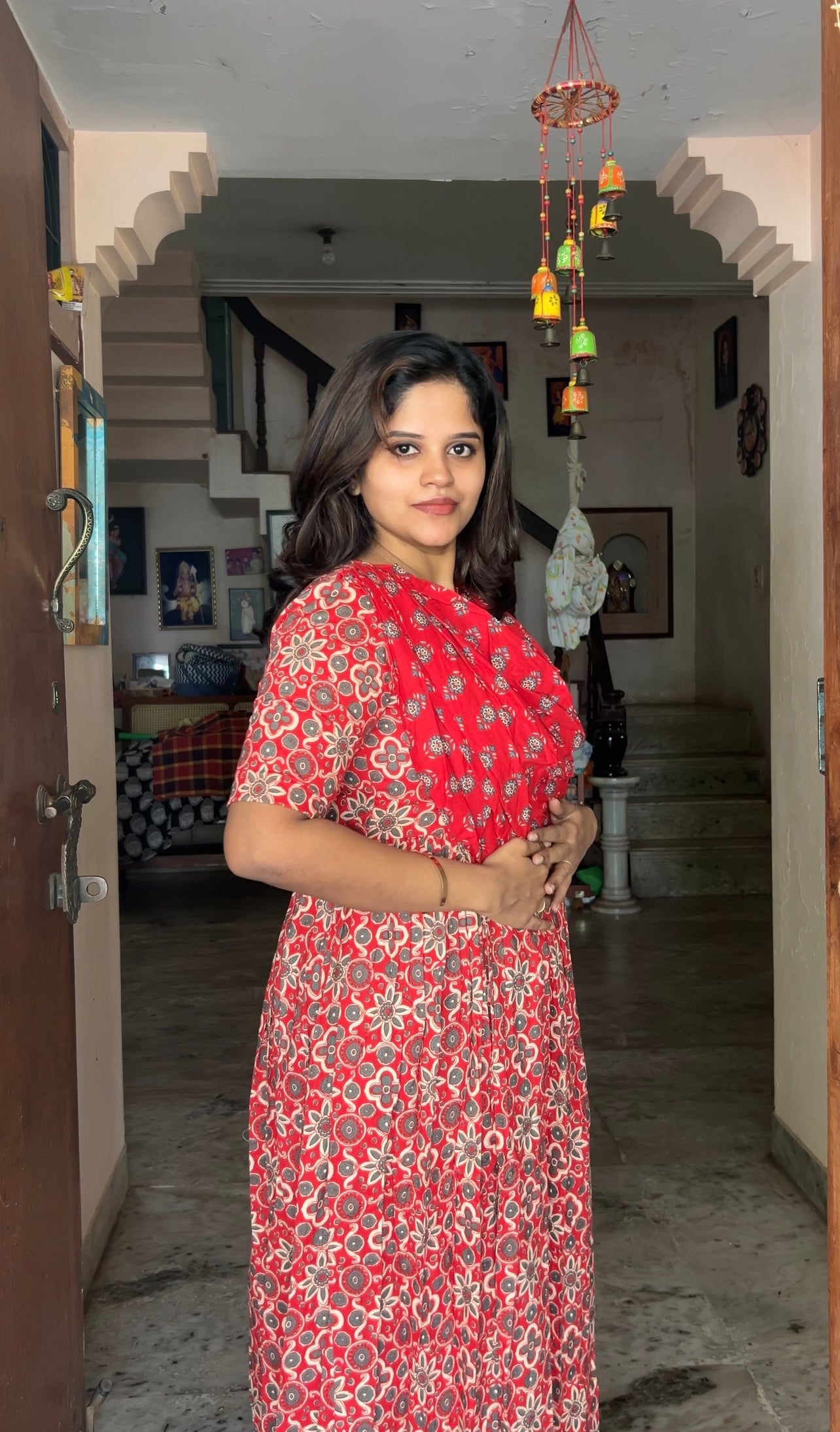 Kaveri - Red Maxi Nighty