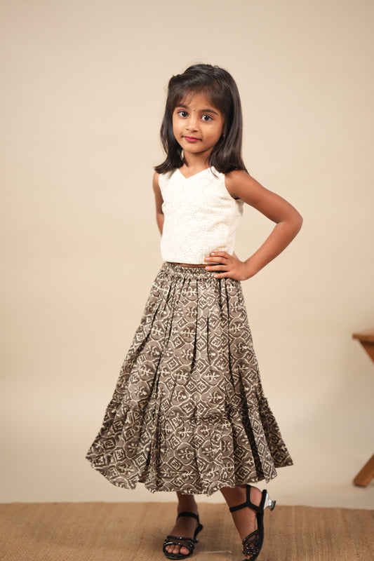 Amara - Kids Crop Top Skirt Set