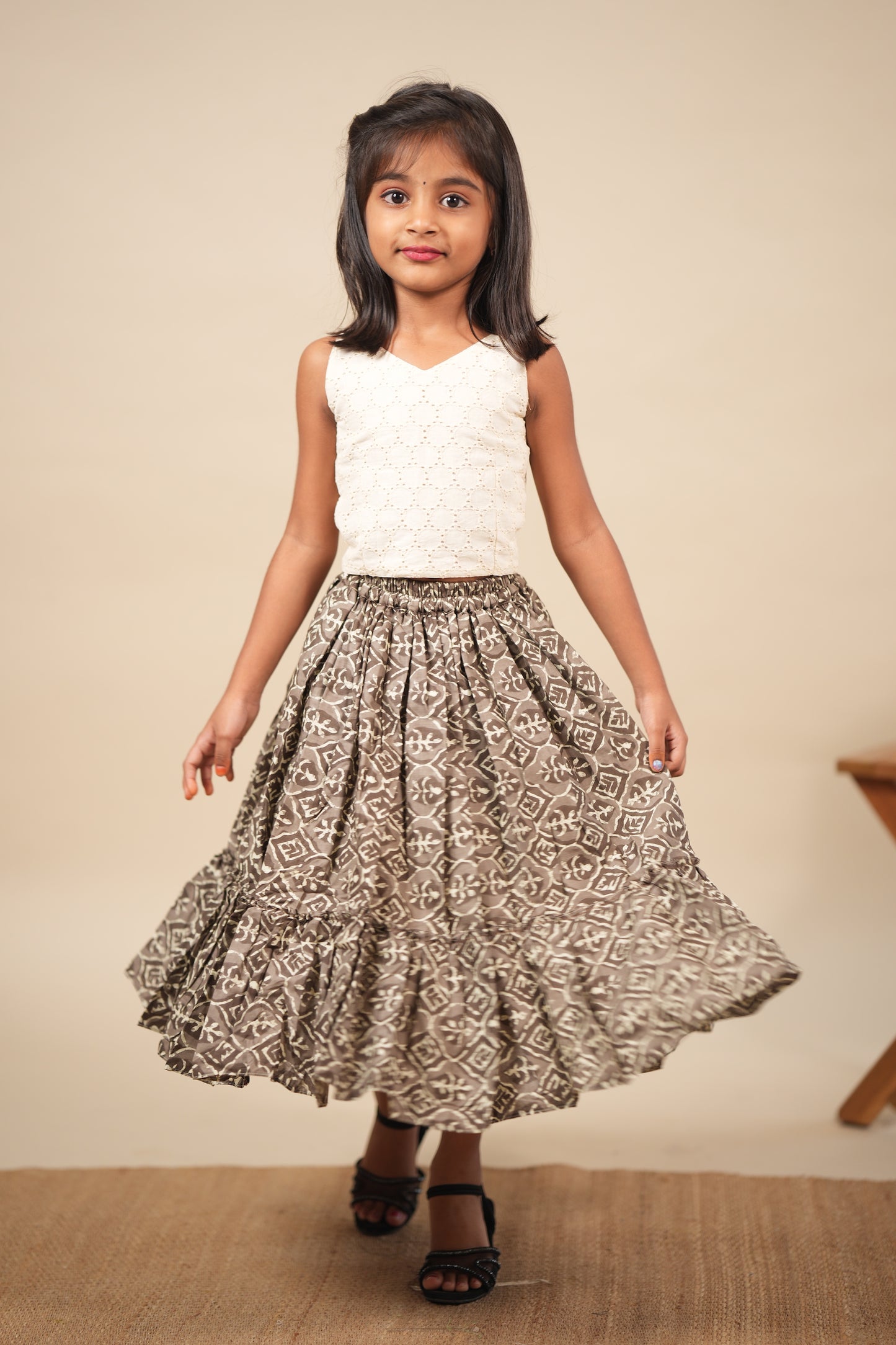 Amara - Kids Crop Top Skirt Set