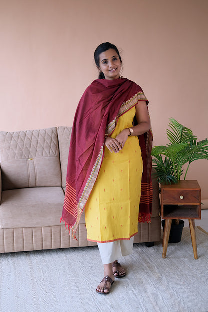 Manasa - Yellow 2 Pcs Cotton Salwar Set