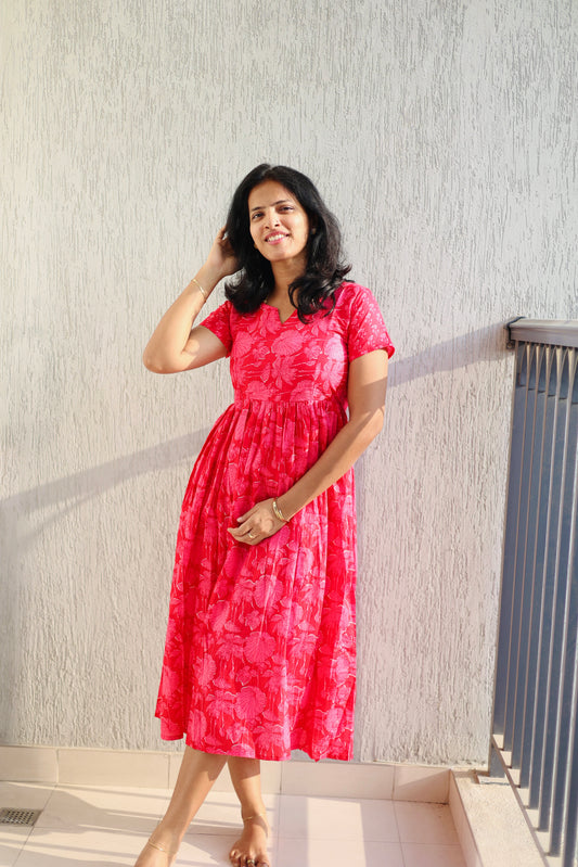 Kayal - Pink Midi Nighty