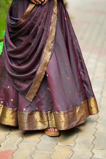 Mayuri - Maroon Banarasi Silk Multiwear Maxi Dress