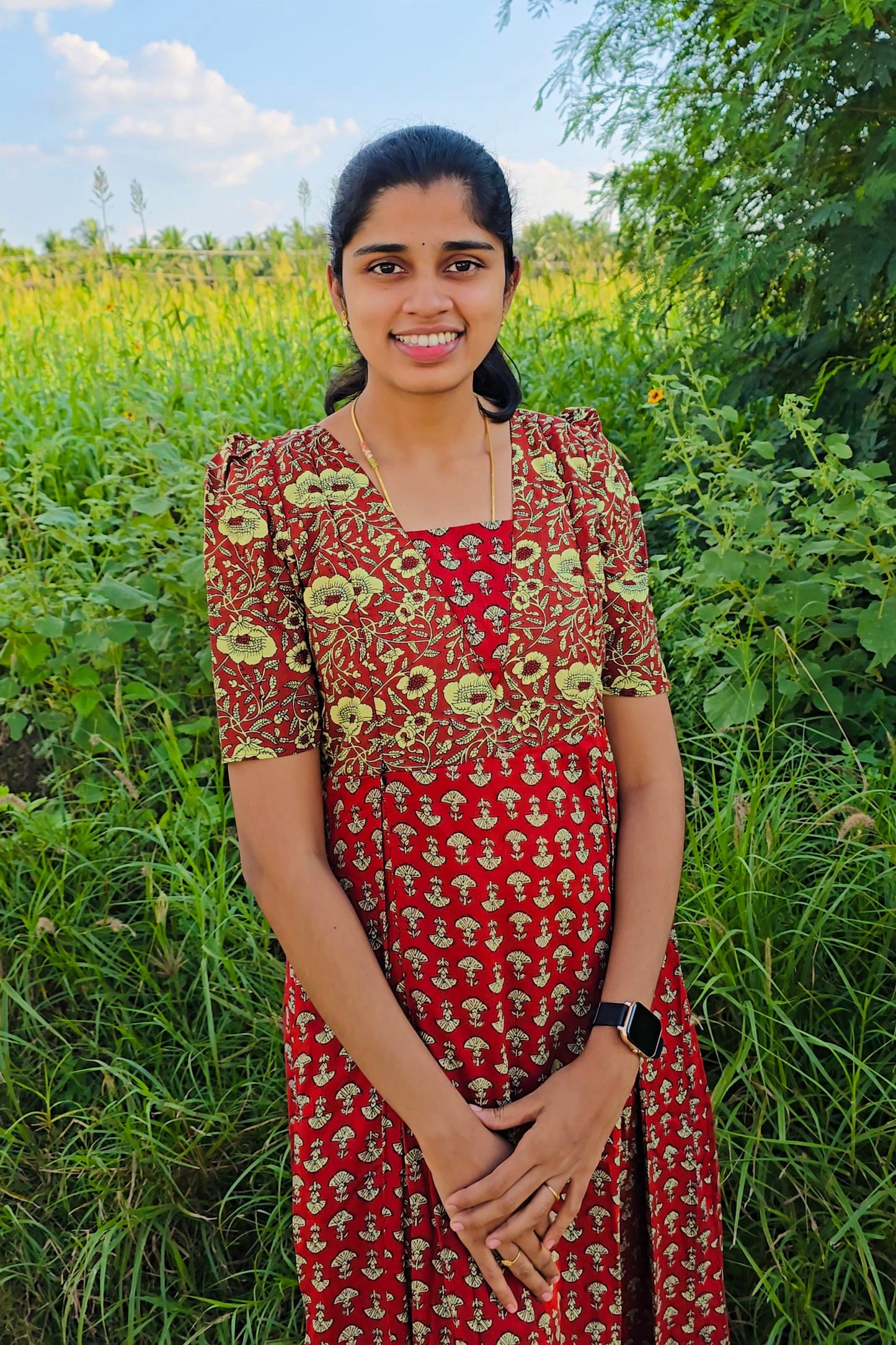 Nisha - Maroon Maxi Nighty