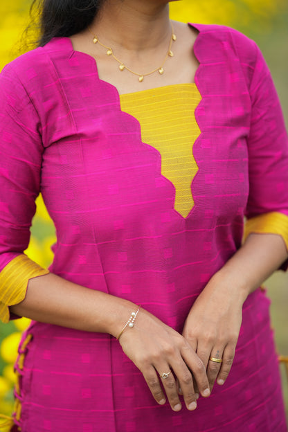 Senthamarai - Pink Raw Silk Co-ord set