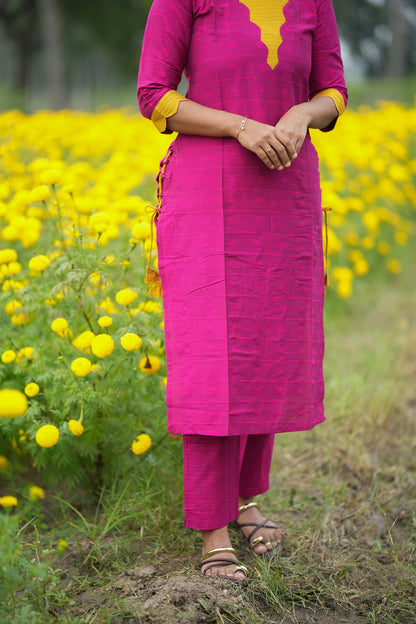Senthamarai - Pink Raw Silk Co-ord set